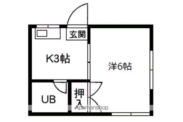 シャトル青葉(1K/1階)の間取り写真