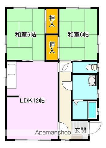 長崎本線 肥前麓駅 徒歩22分 1階建 築27年(2LDK)の間取り写真