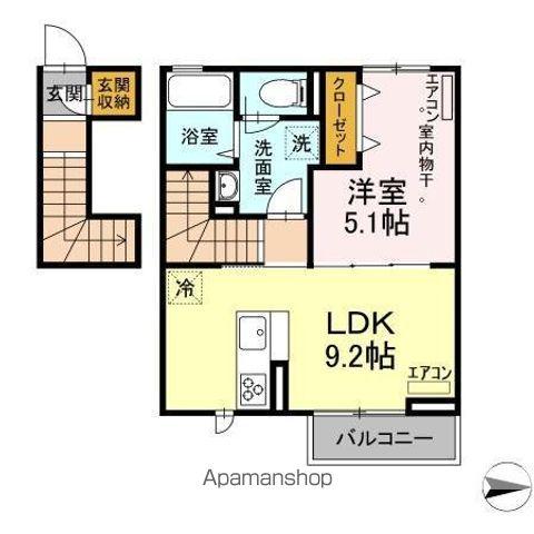 メゾンフォレストⅦ(1LDK/2階)の間取り写真