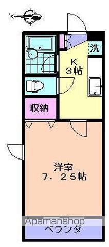 ベルハイツ末広(1K/1階)の間取り写真