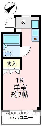 トップヒルハイツ(ワンルーム/2階)の間取り写真