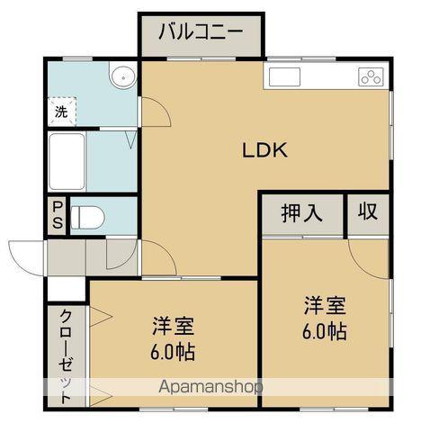 タカシコーポラス(2LDK/1階)の間取り写真