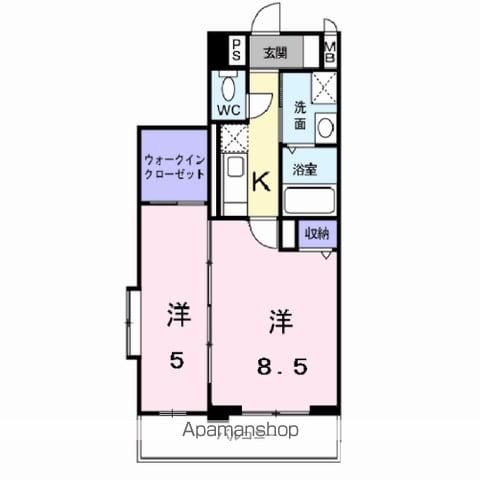 ベルエトワール(2K/2階)の間取り写真