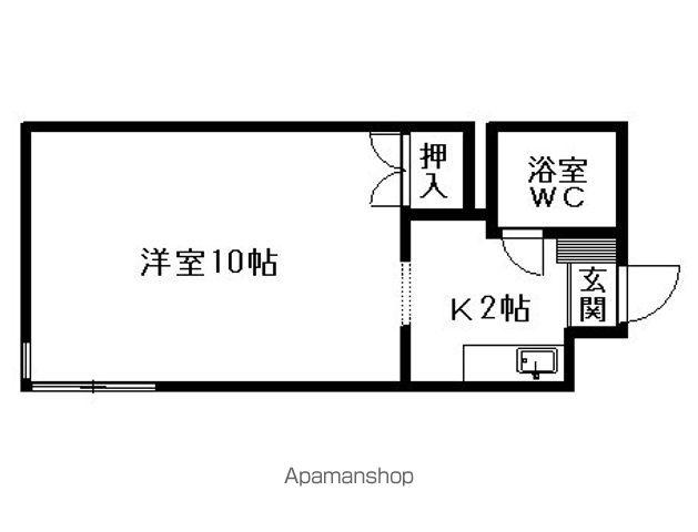 グランメール北2条(1K/2階)の間取り写真