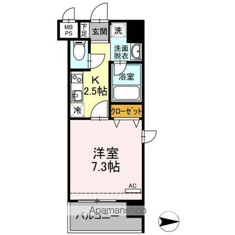 PRINCE54(1K/5階)の間取り写真