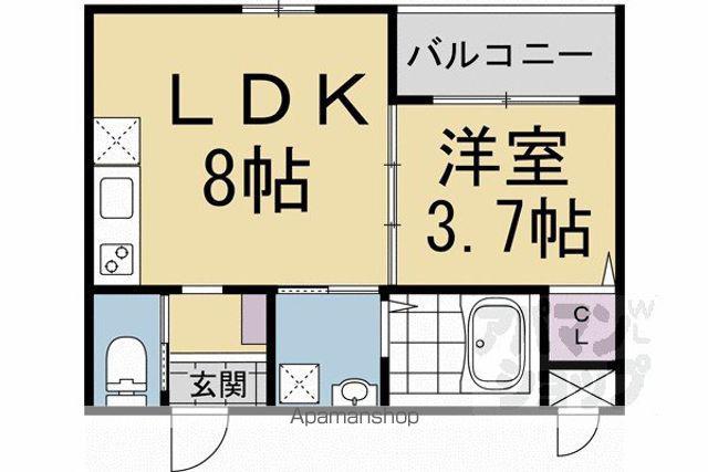 F ASECIA POLAKE(1LDK/2階)の間取り写真