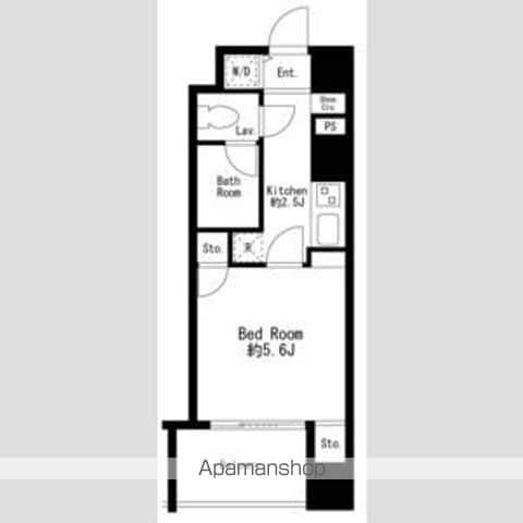 プライムアーバン日本橋茅場町(1K/13階)の間取り写真