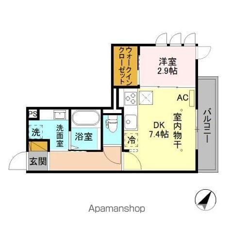 グリーンテラス長野駅東口(1DK/1階)の間取り写真