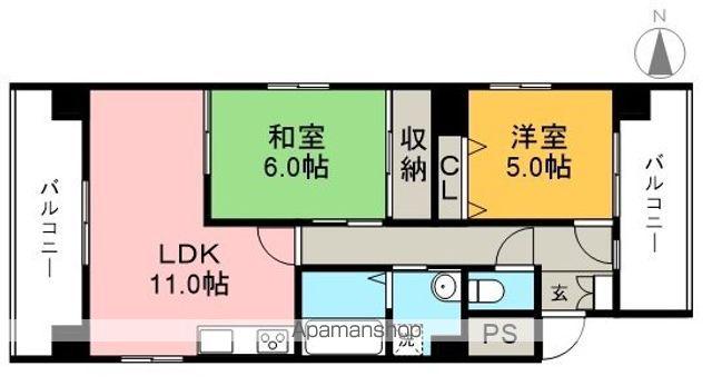 グランドール桜井(2LDK/6階)の間取り写真