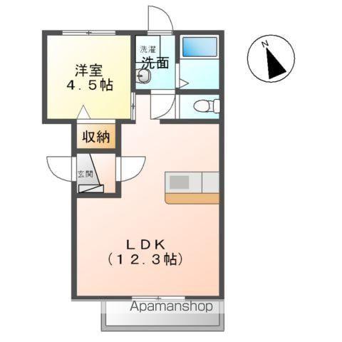 グリーンハイツ若林Ⅲ(1LDK/3階)の間取り写真