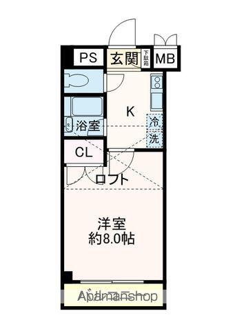 クレオ舞浜Ⅲ(1K/5階)の間取り写真