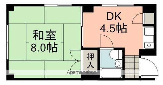 レザンタカダ(1DK/4階)の間取り写真