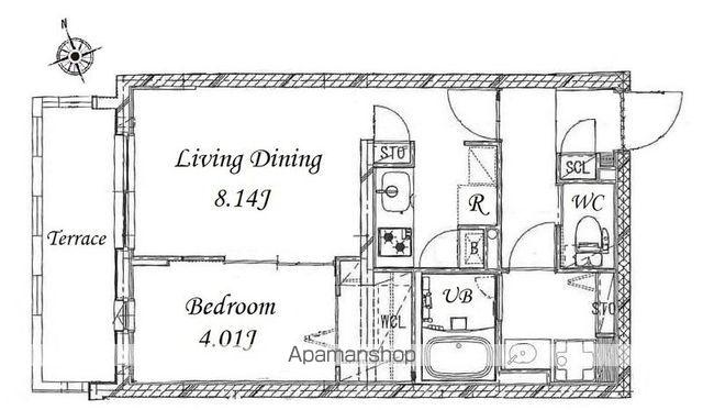 FLUFFY市谷台町(1LDK/1階)の間取り写真