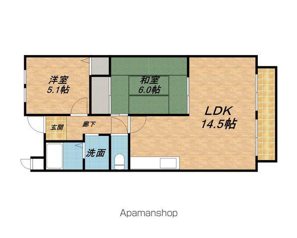 ウィズ・ユー八木(2LDK/4階)の間取り写真