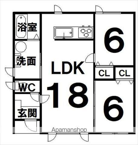 根室本線 帯広駅 徒歩51分 1階建 築15年(2LDK)の間取り写真
