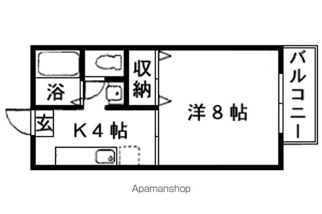 ドリーム八木山(1K/2階)の間取り写真