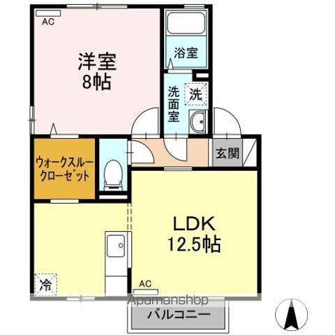 STREAM VILLAGE C棟(1LDK/2階)の間取り写真