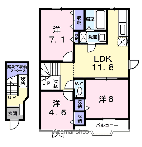 アイオーラⅡ(3LDK/2階)の間取り写真