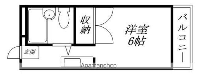 グランディオール(1K/1階)の間取り写真