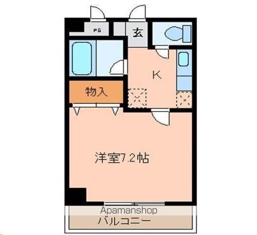 ガーデンプレイスT&T(1K/2階)の間取り写真