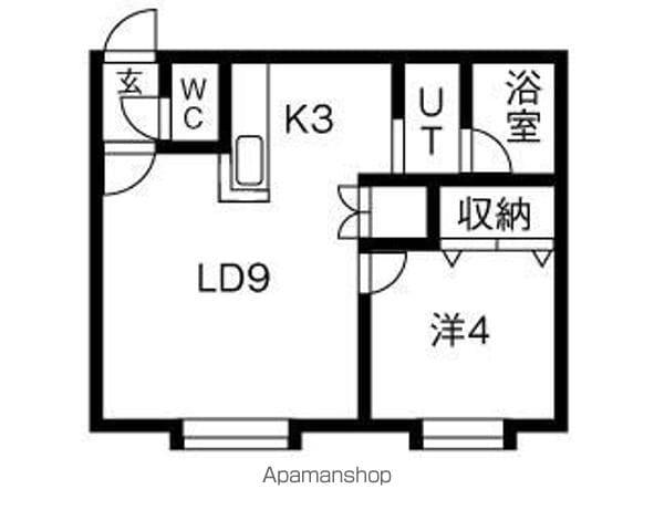 パレット宮の森(1LDK/2階)の間取り写真