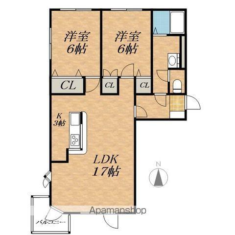 JOY HOUSE(2LDK/4階)の間取り写真