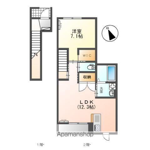 レジデンス麦(1LDK/2階)の間取り写真