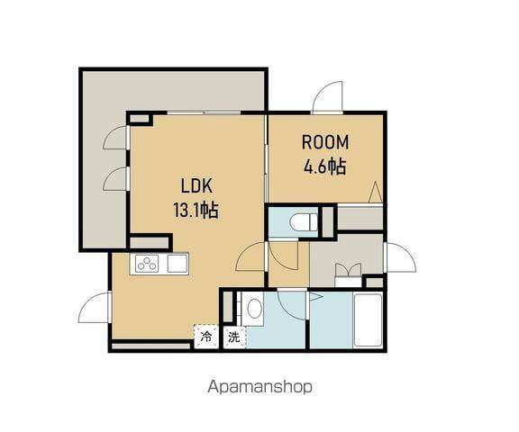 LUANA・AIR・RESIDENCE宮町(1LDK/2階)の間取り写真