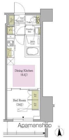 アーバネックス早稲田テラス(1DK/6階)の間取り写真