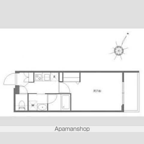 ハーモニーレジデンス品川高輪(1K/4階)の間取り写真