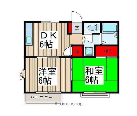 ロータスハイムⅠ(2DK/1階)の間取り写真