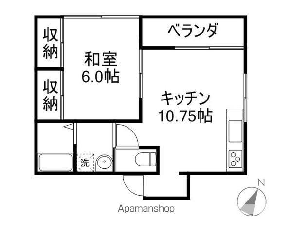 あけぼのコーポレーションⅡ(1LDK/2階)の間取り写真