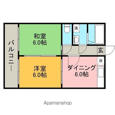 タツオビル(2DK/2階)の間取り写真