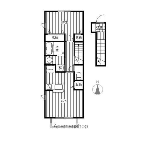 セレーノⅢ(1LDK/2階)の間取り写真