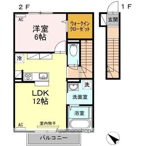 エムブルク(1LDK/2階)の間取り写真