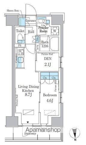 パークアクシス新宿百人町(1LDK/5階)の間取り写真