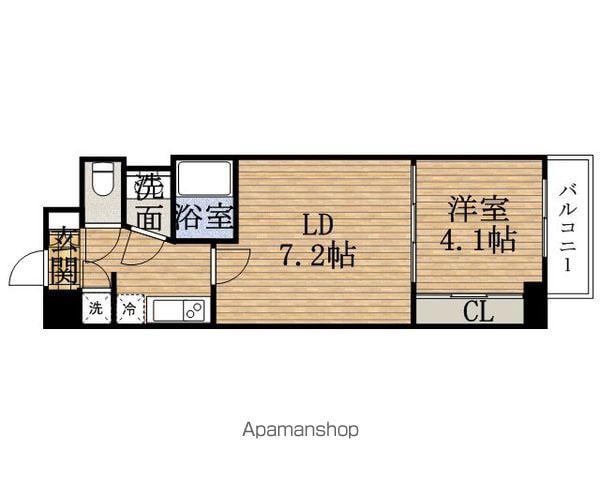 セレニテ本町 ECORTE(1LDK/4階)の間取り写真