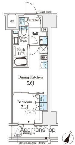 ベルファース神田神保町(1DK/8階)の間取り写真