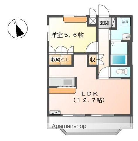 サウスポイント(1LDK/2階)の間取り写真
