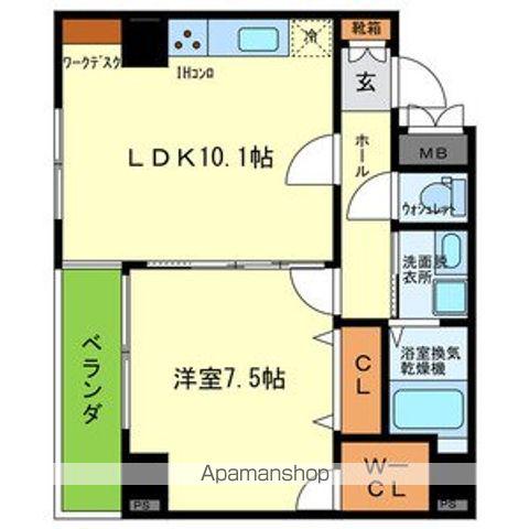 パークメゾン(1LDK/2階)の間取り写真