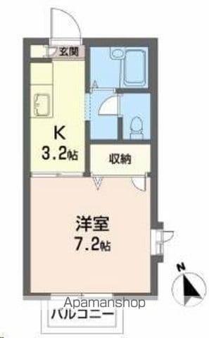 シャルマン西勝山(1K/1階)の間取り写真