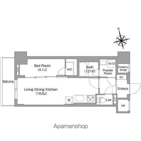 コンフォリア・リヴ南砂町イースト(1LDK/13階)の間取り写真