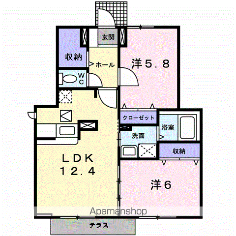 グラン・ドミール(2LDK/1階)の間取り写真