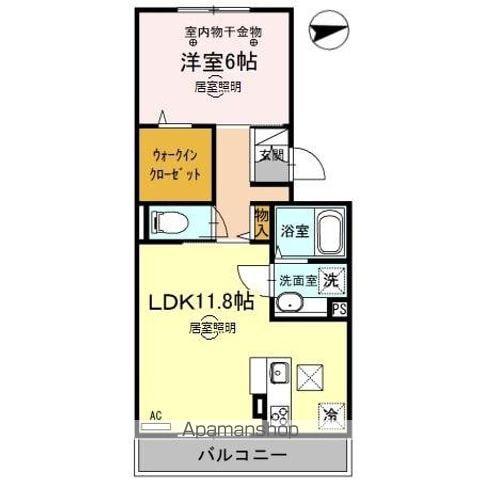 ロイジェントパークスレイクタウンIII J(1LDK/1階)の間取り写真