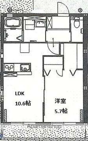 S.C.テラス(1LDK/1階)の間取り写真