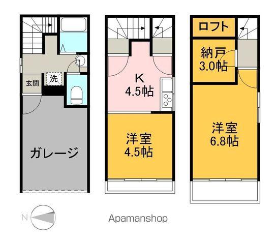 東海道本線 岐阜駅 徒歩17分 3階建 築48年(2K)の間取り写真