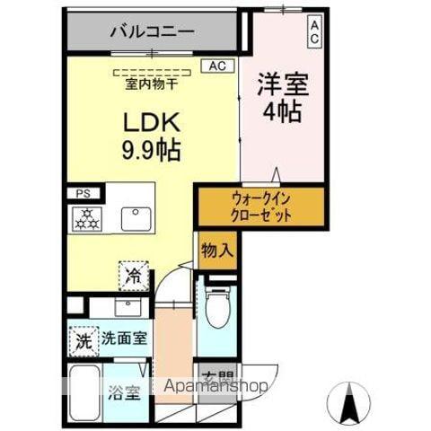 セレスティア中野上高田(1LDK/2階)の間取り写真