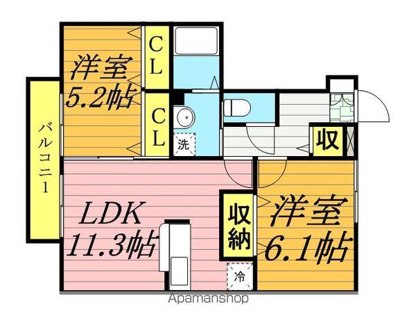 ポルテボヌールⅠ(2LDK/1階)の間取り写真