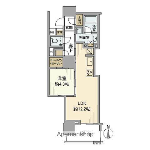 プラウドタワー栄(1LDK/6階)の間取り写真