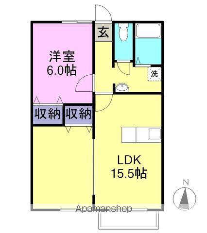 レジデンスHIROTA(1LDK/2階)の間取り写真